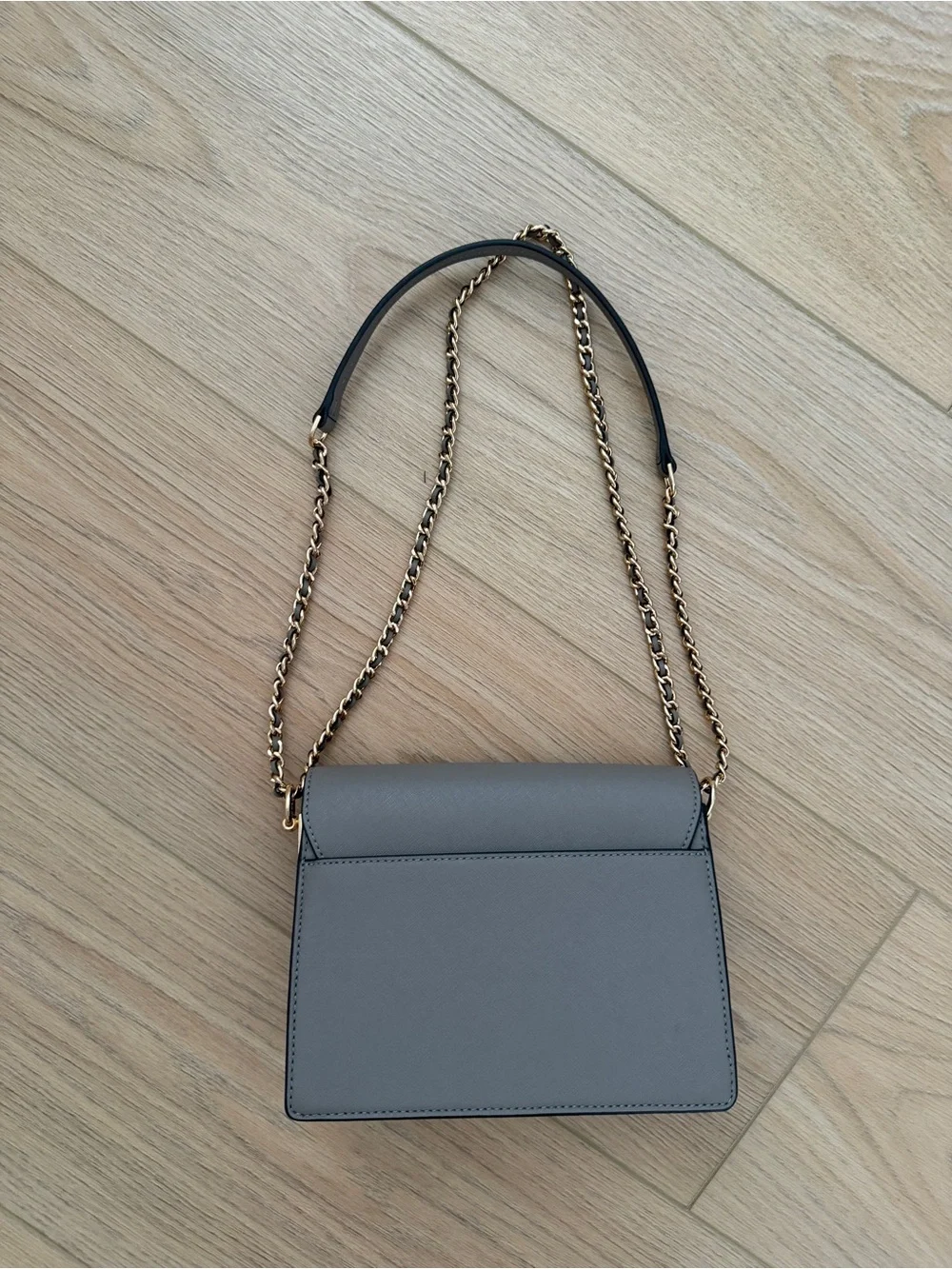 New TORY BURCH Gray Robinson Convertible Shoulder Bag